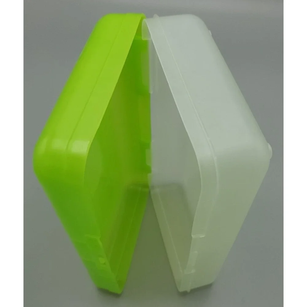 Spacemaker Vintage 1990s Plastic Pencil Case Box Neon‎ Green Top Frosted Bottom